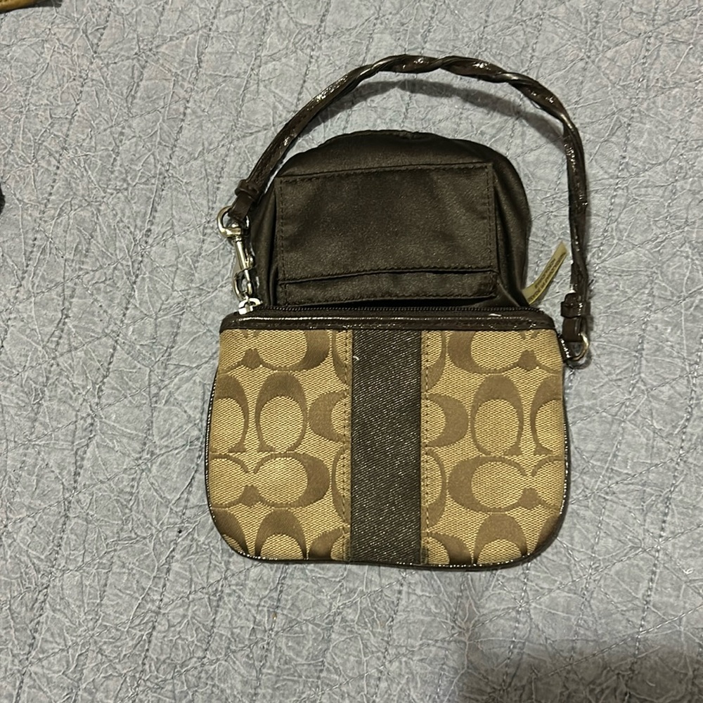 Coach beige wristlet